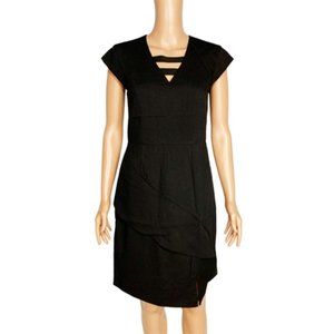 Marisa Kenson Collab Cap Sleeve Claudia Dress, Women's Size M, Black MSRP $159